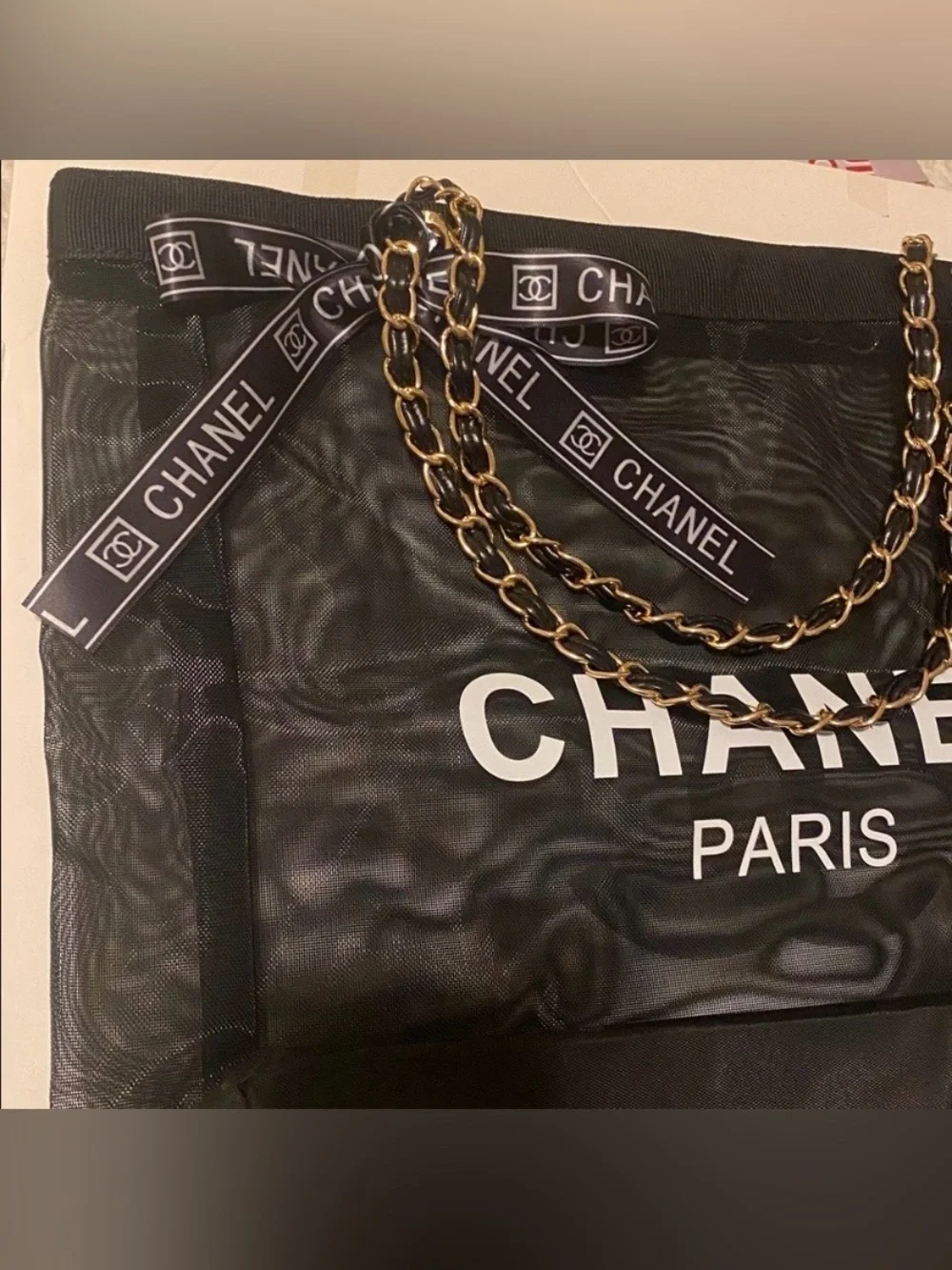 Chanel Mesh tote Bag included Makeup Pouch